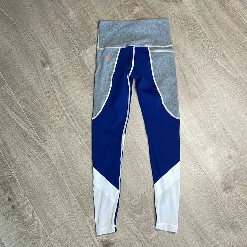 VM/MA Blue Gray White Colorblock Leggings Women’s Size XS